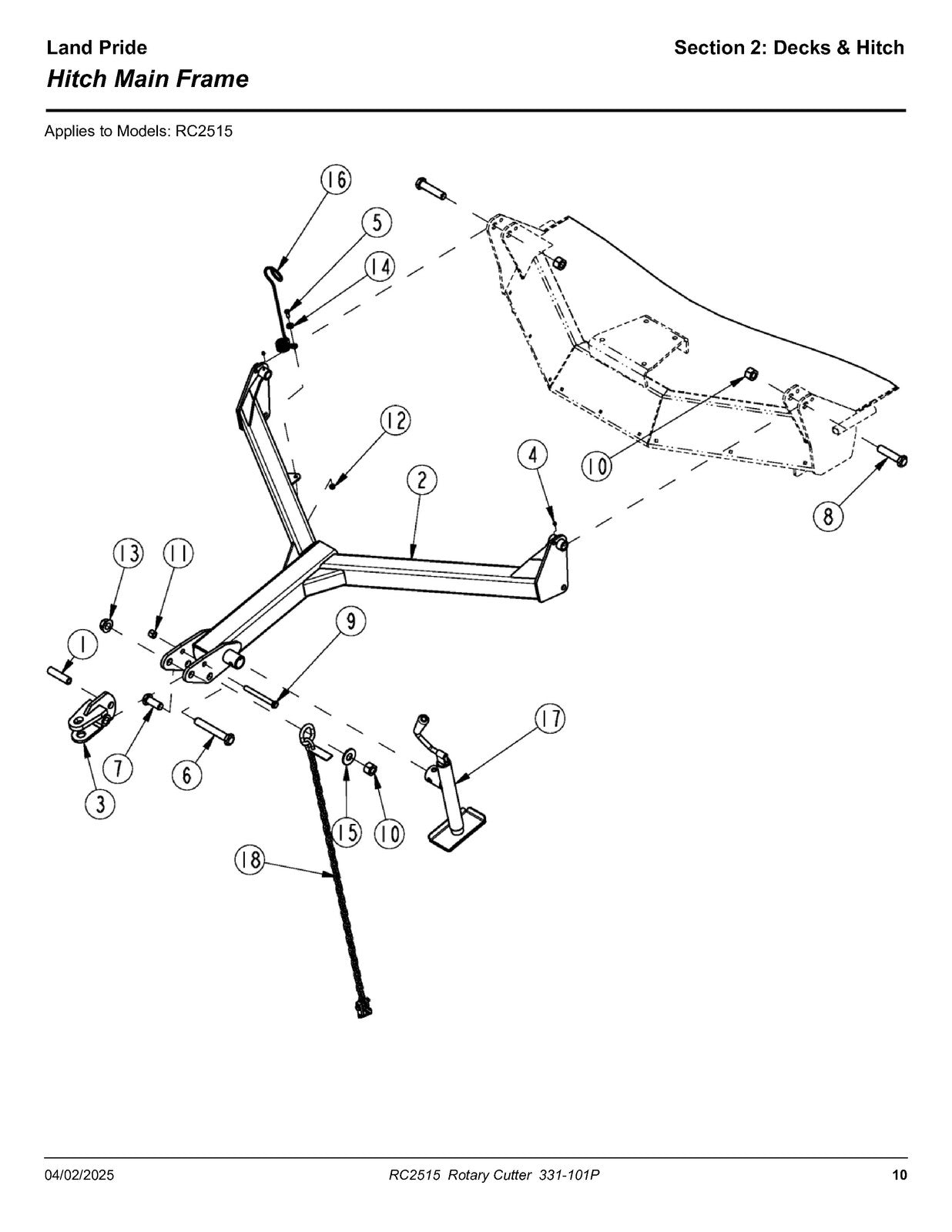 LAND PRIDE RC2515 Rotary Cutters Parts Manual 2025 - WIRE BOUND - TOUGH COVERS