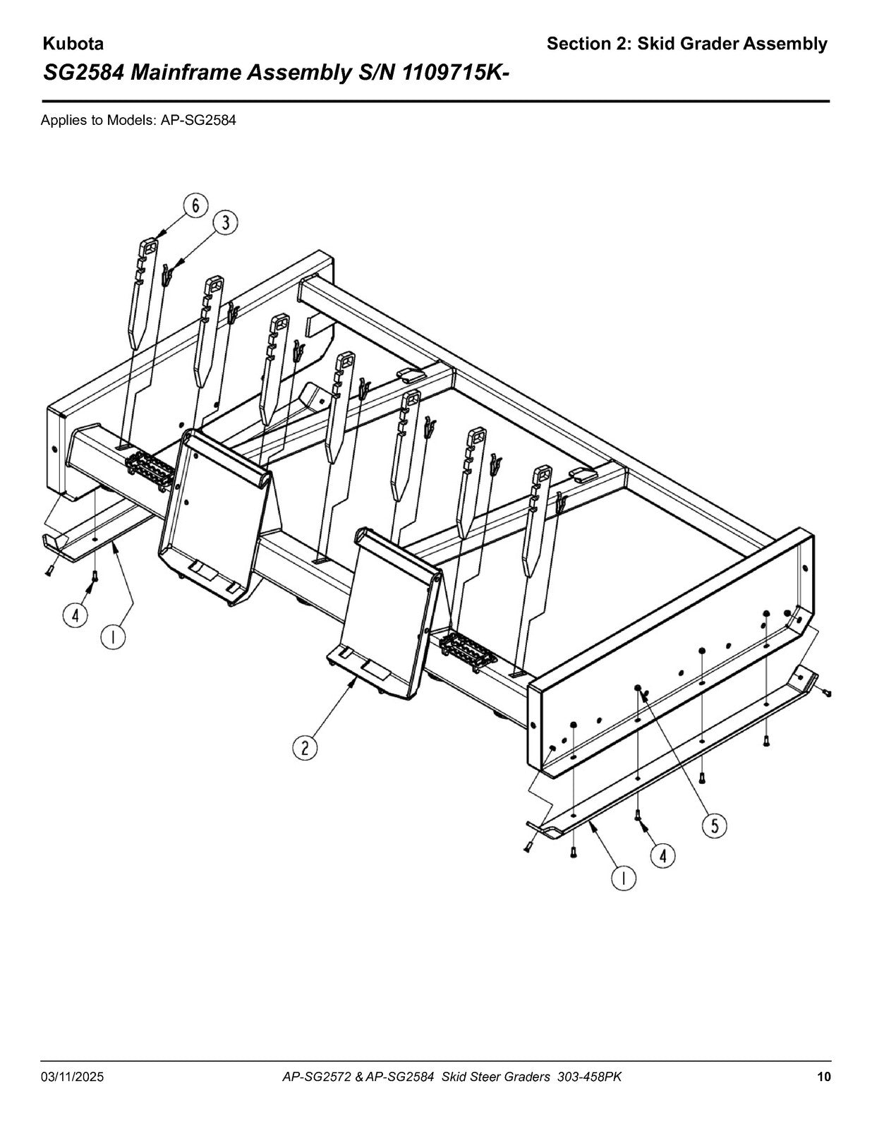 LAND PRIDE SG25 Series Skid Graders Parts Manual 2025 - WIRE BOUND - COVERS