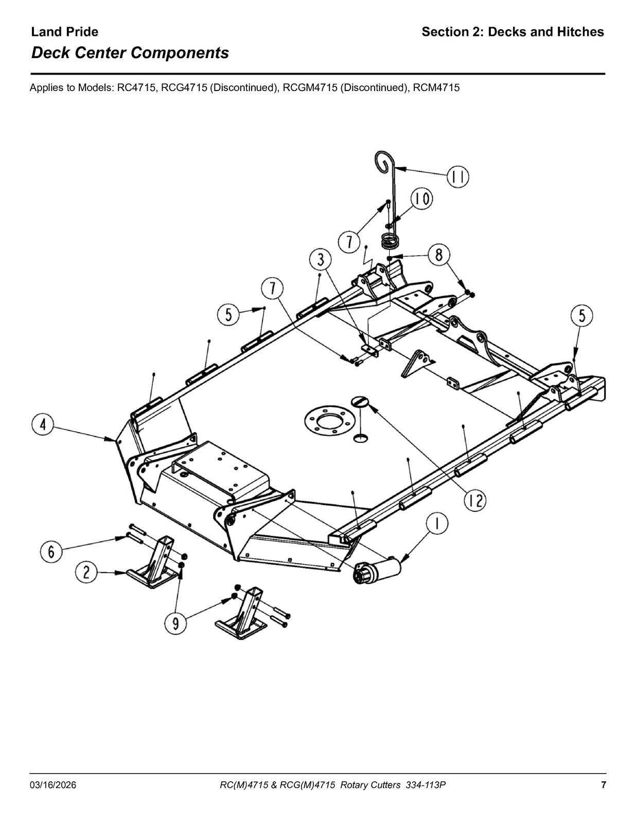 LAND PRIDE RC4715 Rotary Cutters Parts Manual 2026 - WIRE BOUND - TOUGH COVERS