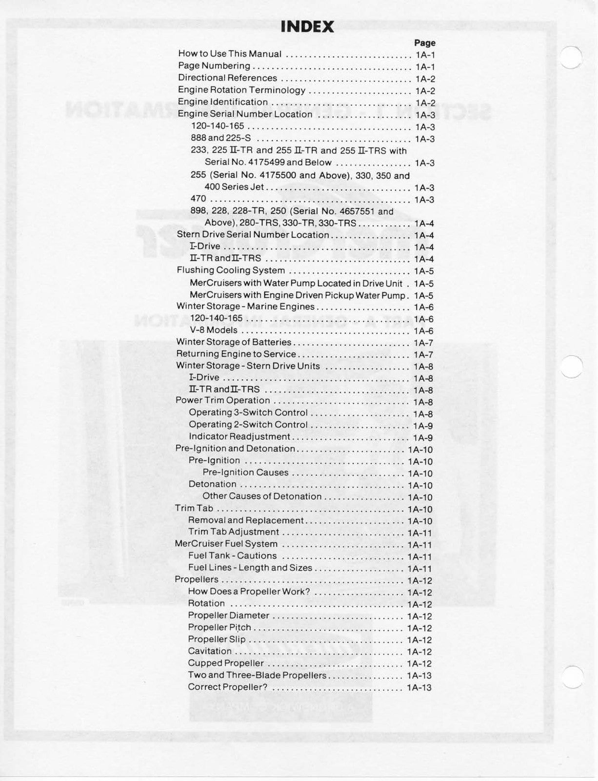 MERCURY MERCRUISER NO. 2 STERN DRIVE MARINE ENGINES SERVICE MANUAL, BOUND COVERS