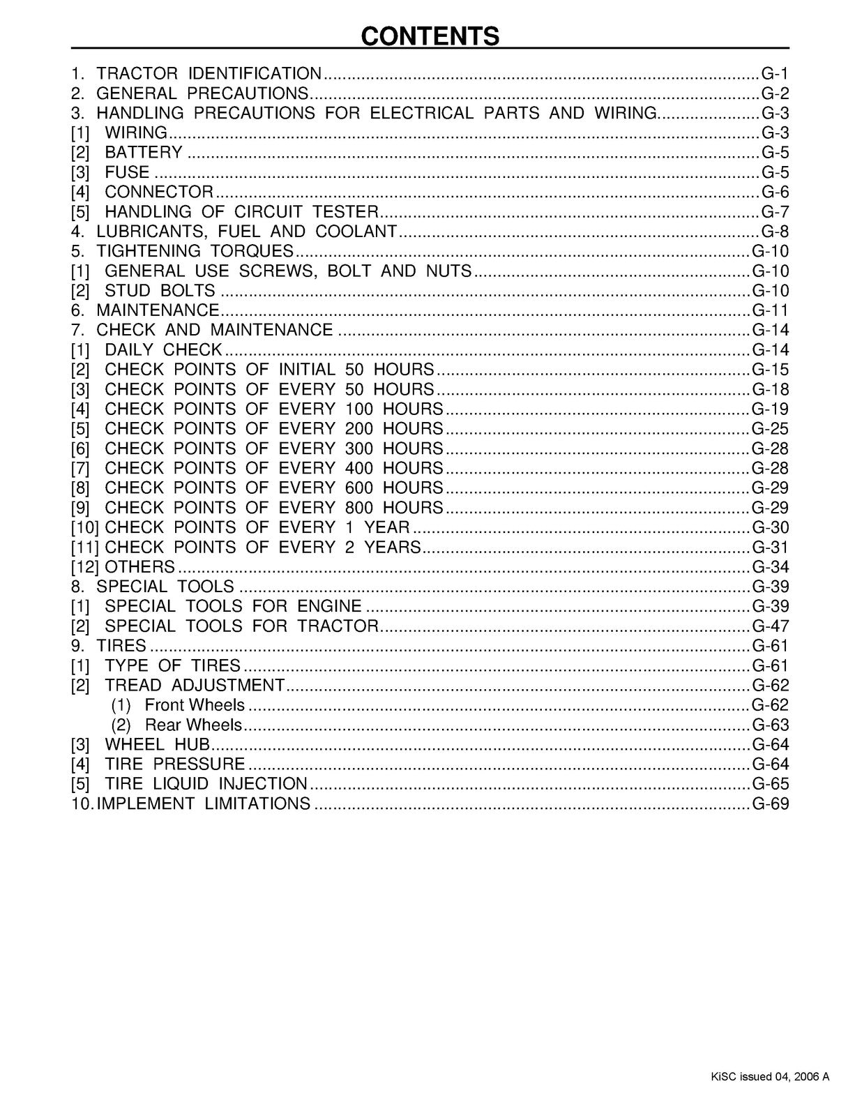 KUBOTA ME5700 Tractor Workshop Manual 2006 - BOUND - COVERS - XL FOLDOUT PAGES