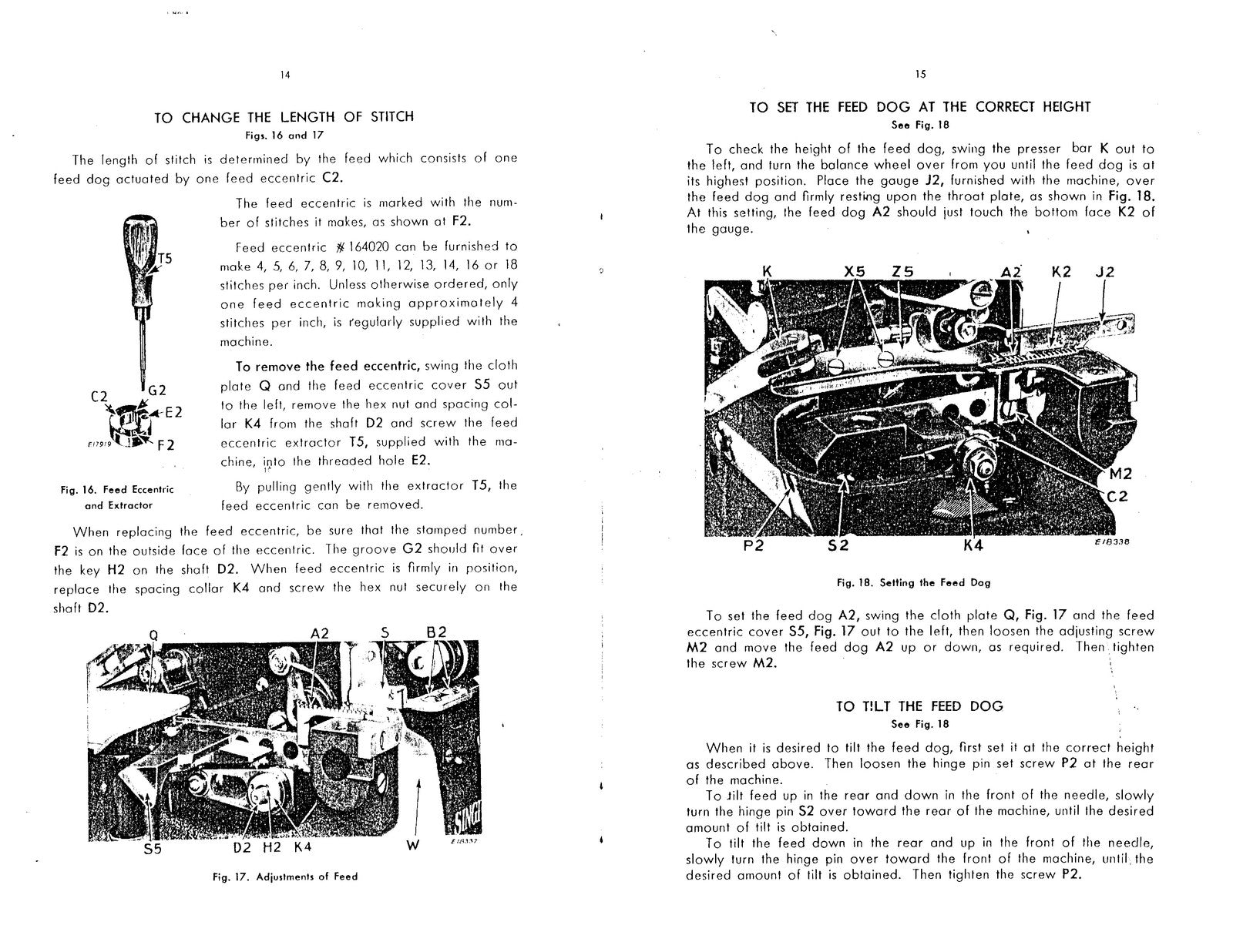 SINGER 246-2 Sewing Machine Service Manual - STEEL WIRE BOUND - TOUGH COVERS