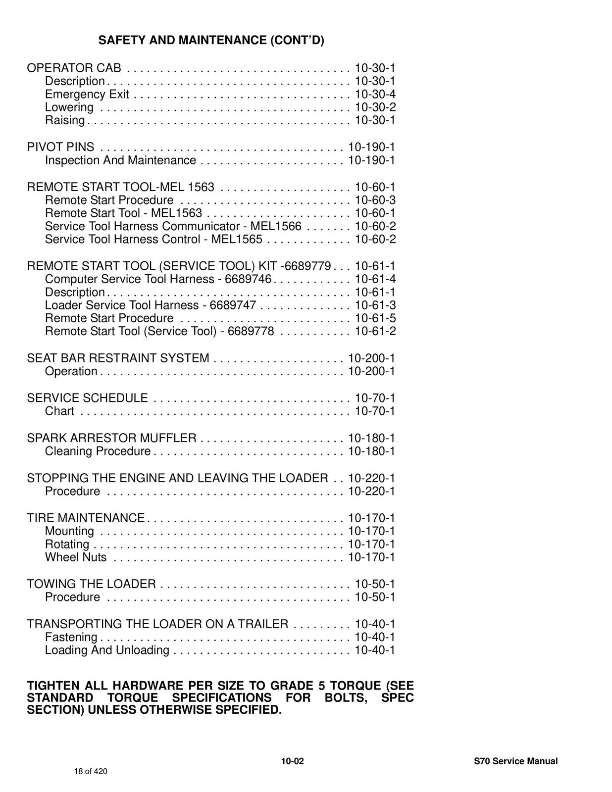 BOBCAT S79 Skid-Steer Loader SN A3W711001 and Up Service Manual, FOLDOUT PAGES