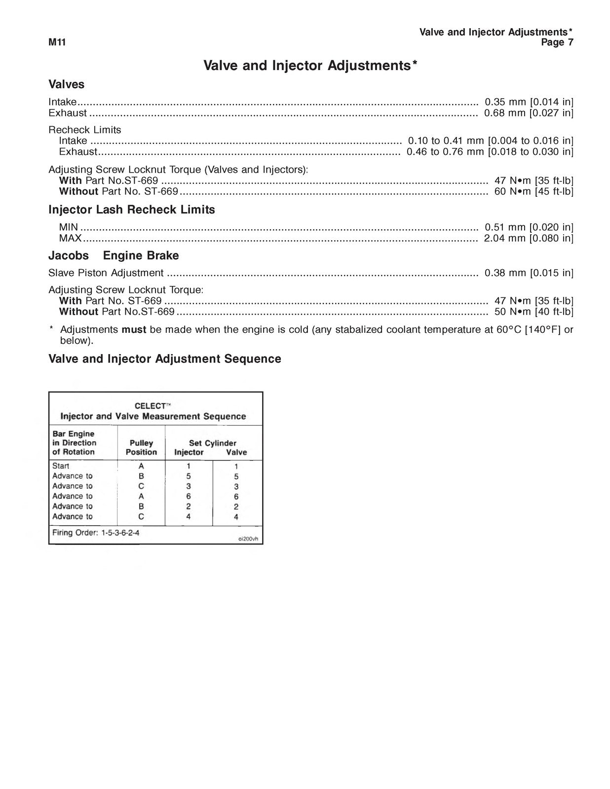 CUMMINS M11 Series Engine Specification Manual 1994 - WIRE BOUND - TOUGH COVERS