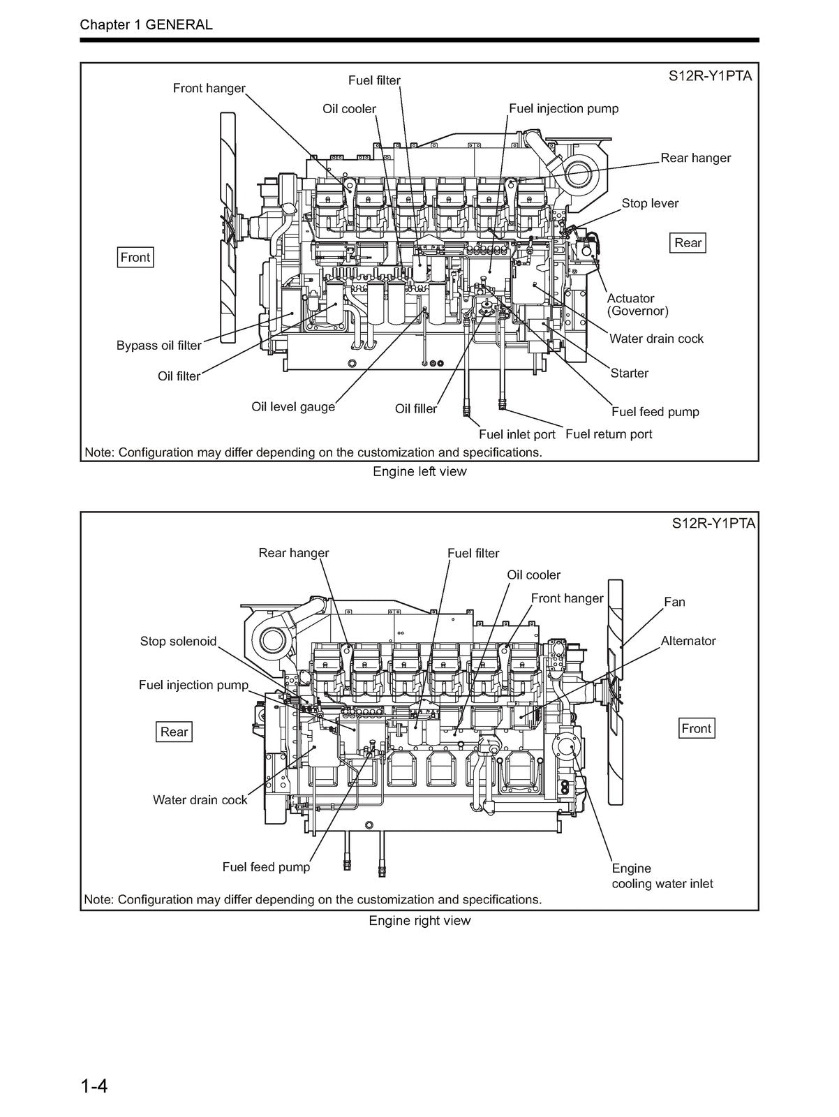 MITSUBISHI Diesel Engine S12R Service Manual - STEEL WIRE BOUND - TOUGH COVERS