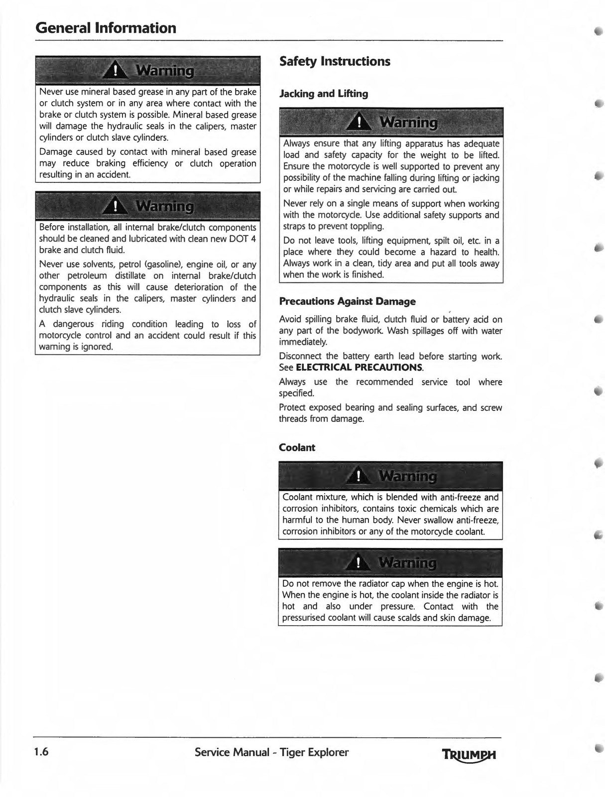 TRIUMPH Tiger Explorer 1200 Motorcycle Service Manual 2012-2015, FOLDOUTS