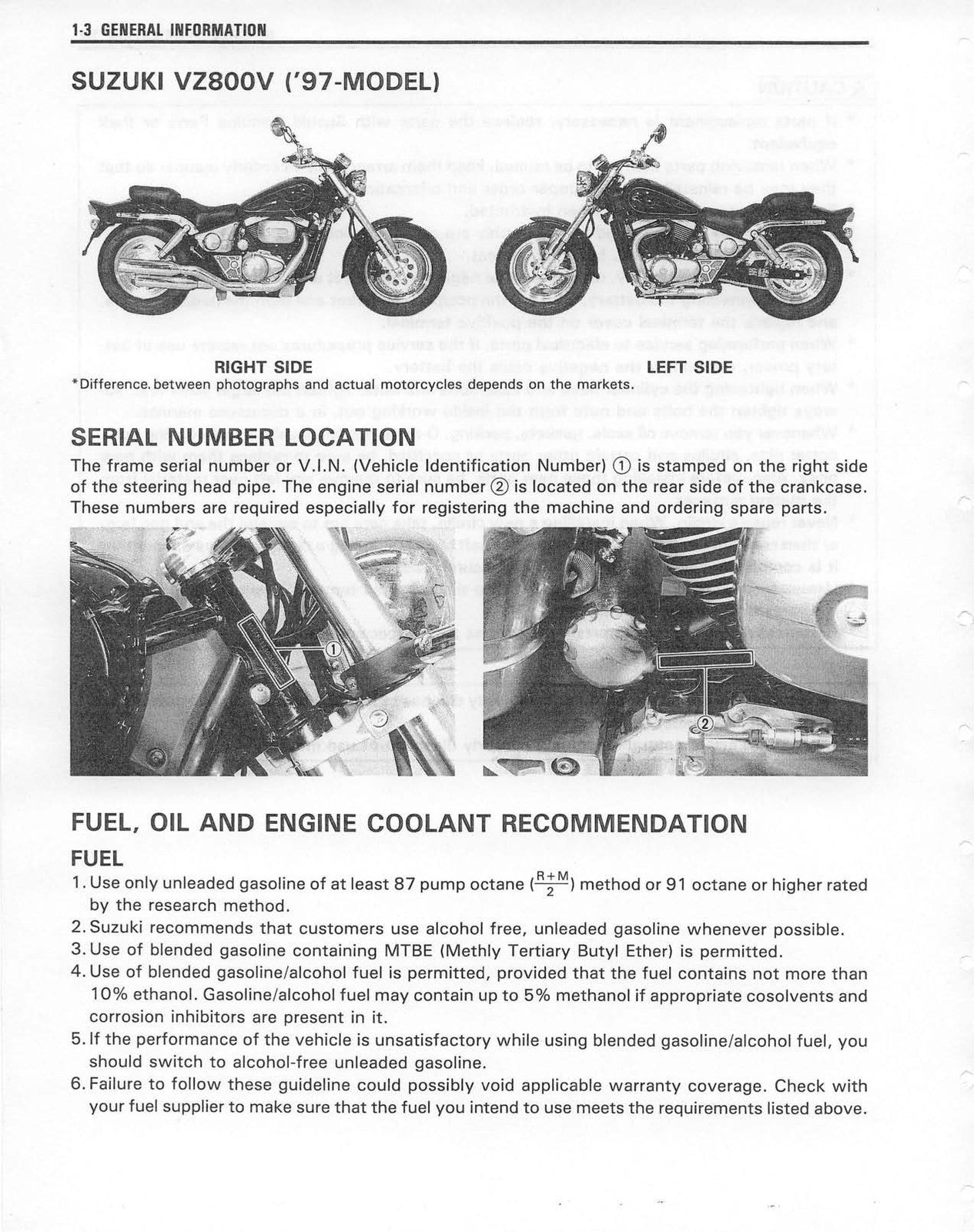 SUZUKI VZ800 Marauder Motorcycle Service Manual 1998-2004 - WIRE BOUND - COVERS