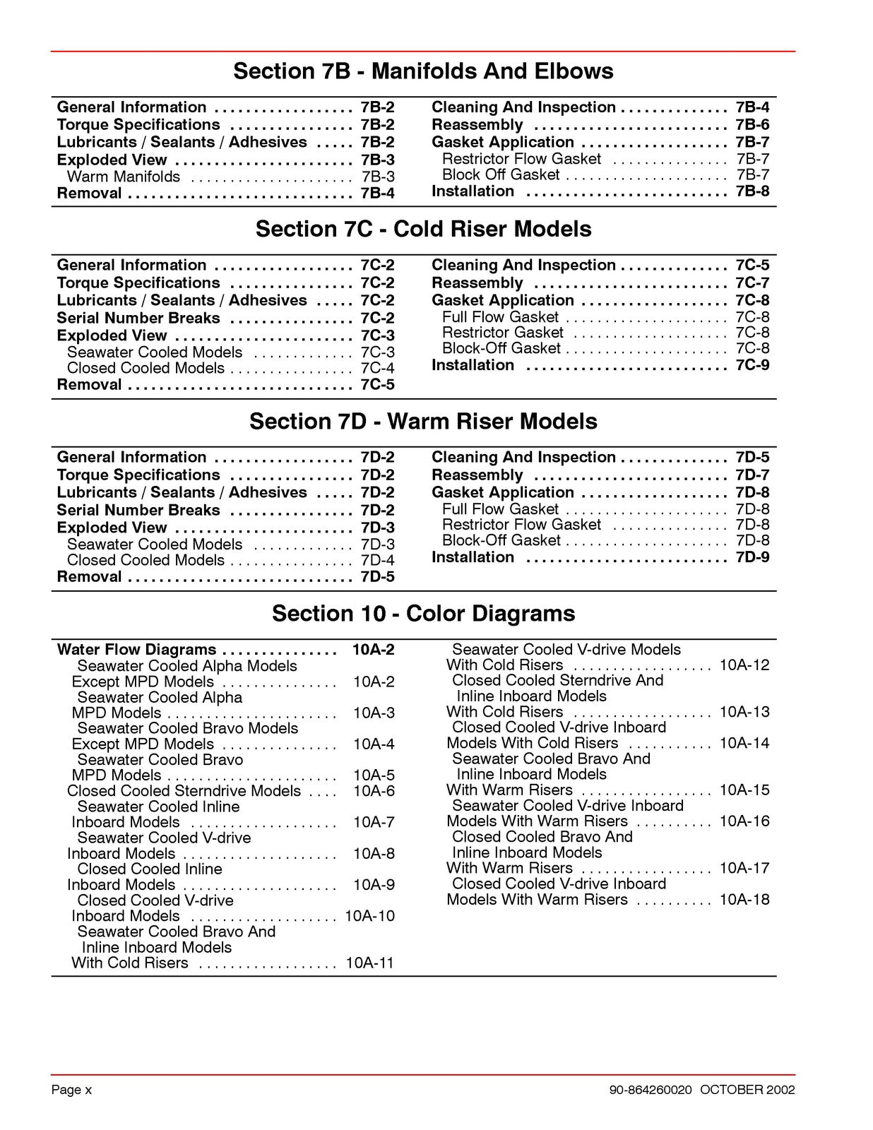 MERCURY MERCRUISER Dry Joint Marine Engines Service Manual 2002 - WIRE BOUND