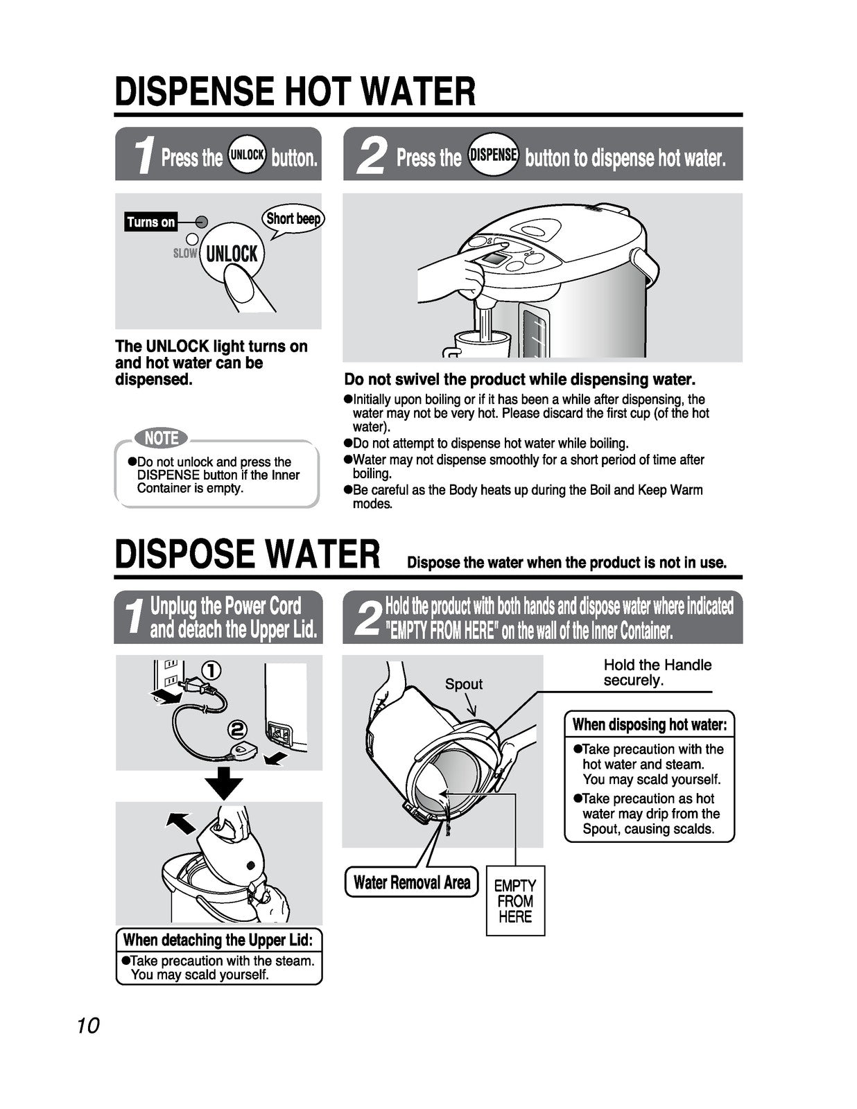 ZOJIRUSHI CD-WCC30 40 Micom Water Boiler  Operating Instructions Manual - BOUND