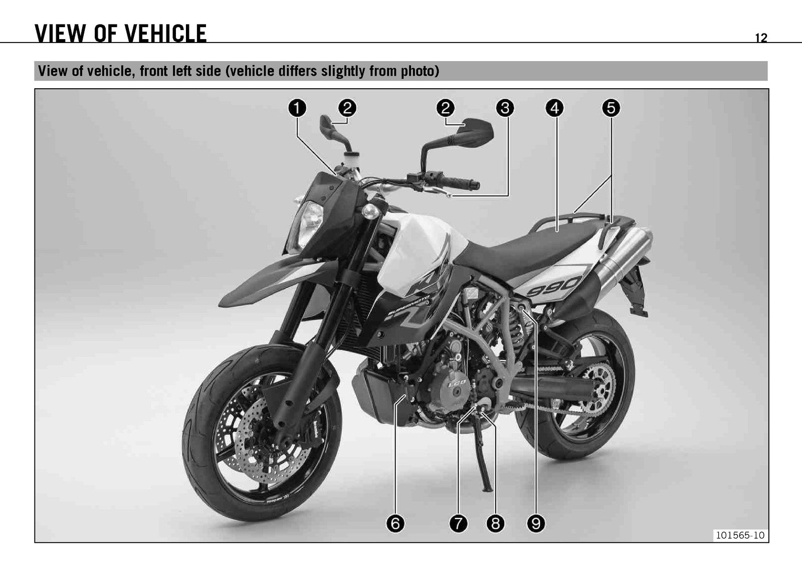 KTM 990 Supermoto R EU FR AUS UK Owners Manual 2012 - WIRE BOUND - TOUGH COVERS