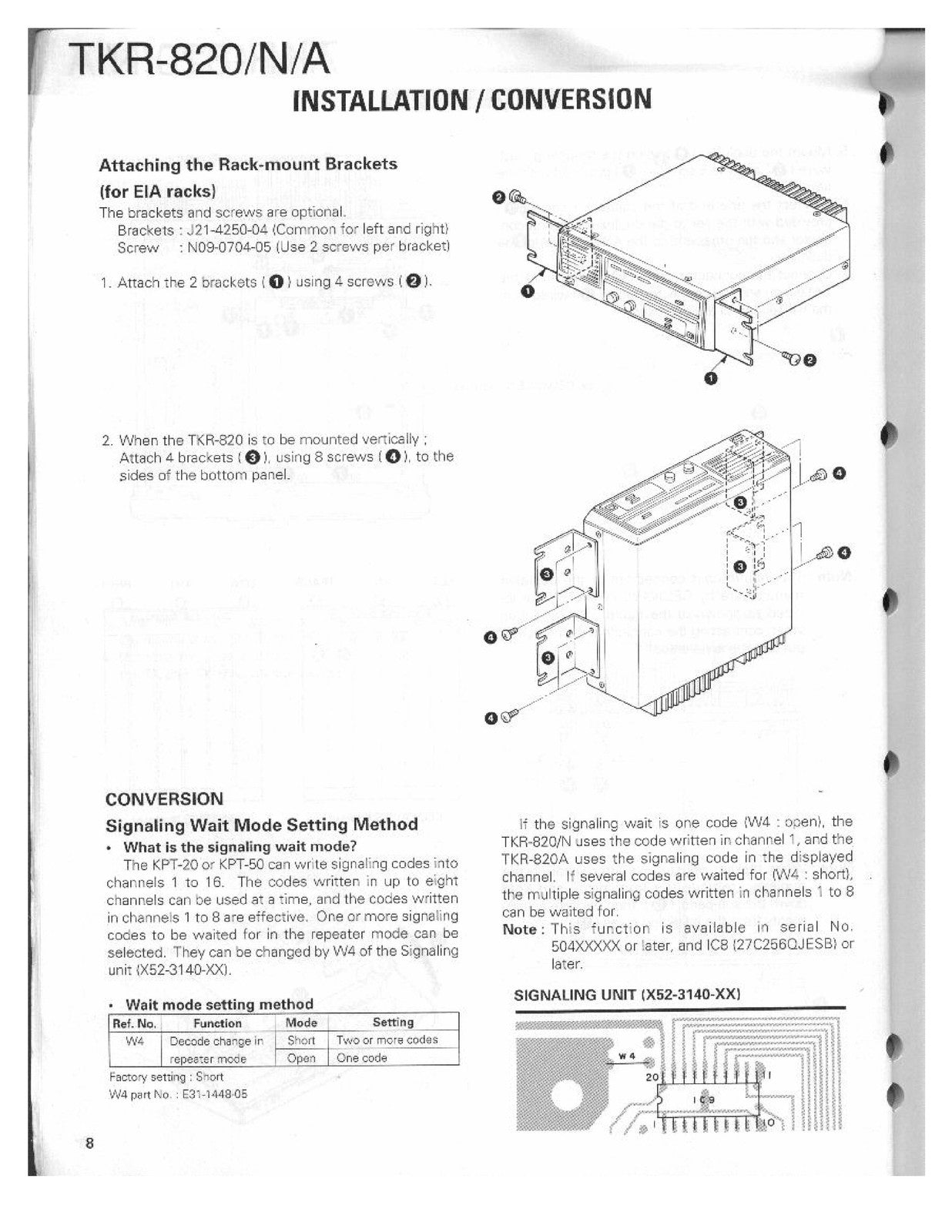 KENWOOD TKR-820 UHF Repeater Service Manual - STEEL WIRE BOUND - TOUGH COVERS