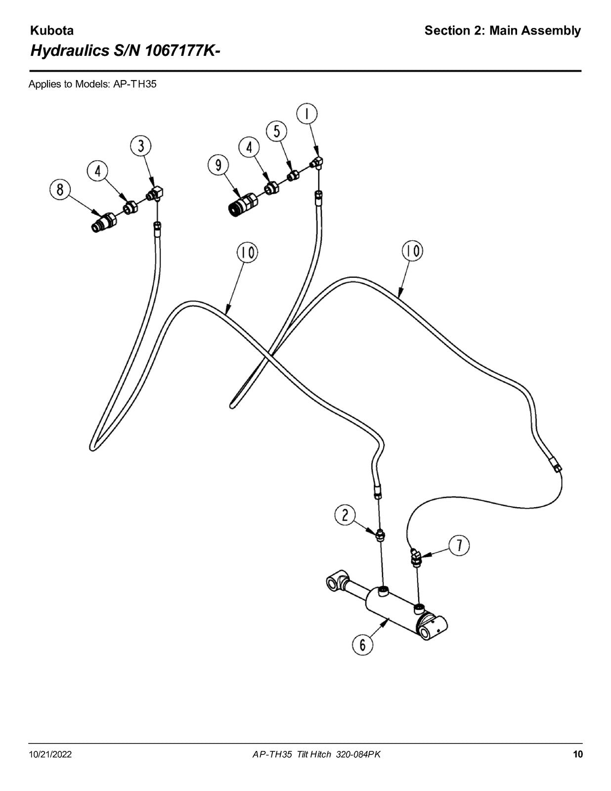 LAND PRIDE TH35 Series Tilt Hitch Parts Manual 2022 - WIRE BOUND - TOUGH COVERS