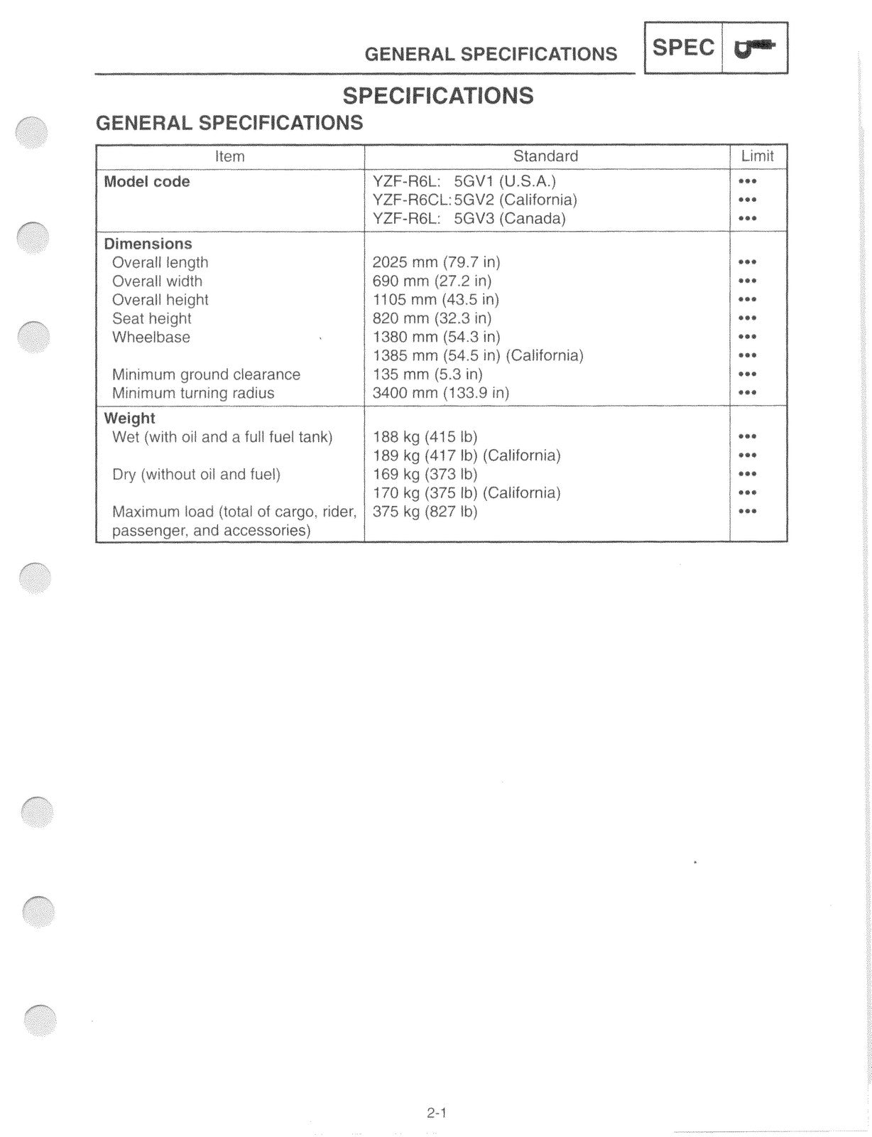 YAMAHA YZF-R6 1999 2000 2001 2002 Motorcycle Service Manual - WIRE BOUND