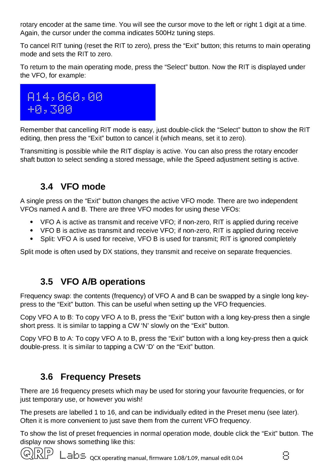 QRP LABS QCX-Mini Operation Manual - STEEL WIRE BOUND - PROTECTIVE COVERS