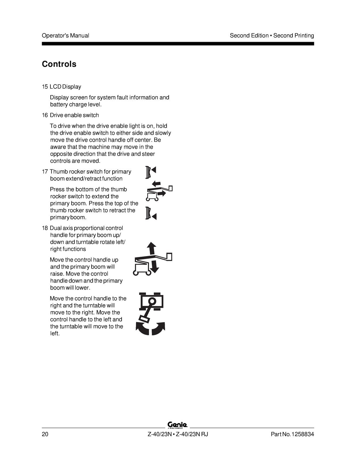 GENIE Z-4023N Z-4023N RJ Articulating Boom Lift Operators Manual 2006 - BOUND