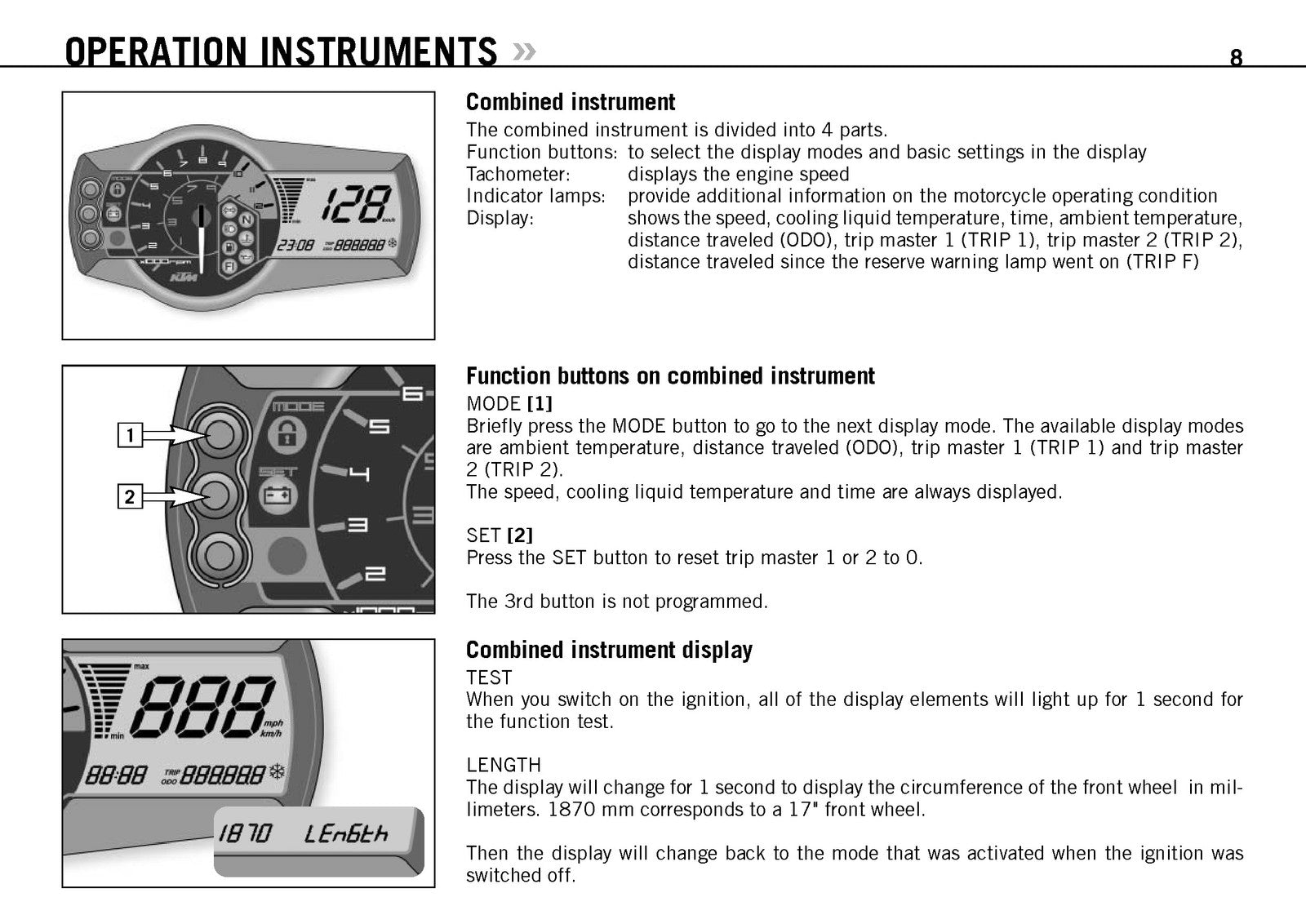 KTM 990 Super Duke 990 Super Duke R Owners Manual 2007 - WIRE BOUND - COVERS