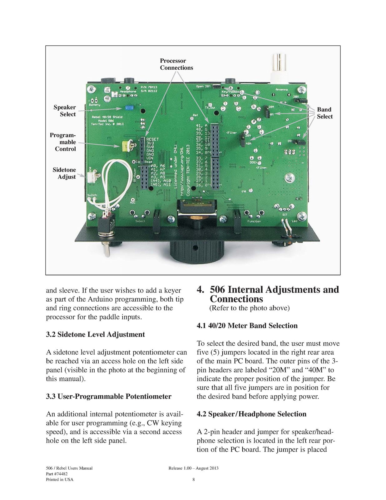 TEN TEC Rebel Model 506 User Manual - BOUND - COVERS - XL FOLDOUT PAGES