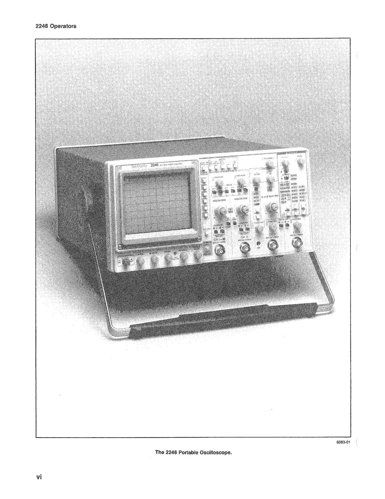 TEKTRONIX 2246 100 MHz Portable Oscilloscope Operators Manual 1986 - WIRE BOUND