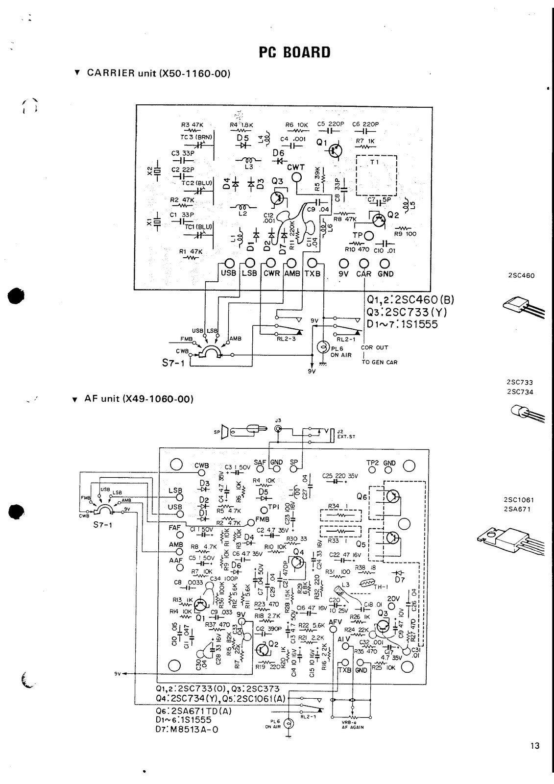 KENWOOD TS-700A TS-700G 2m Transceiver Service Manual - WIRE BOUND - COVERS