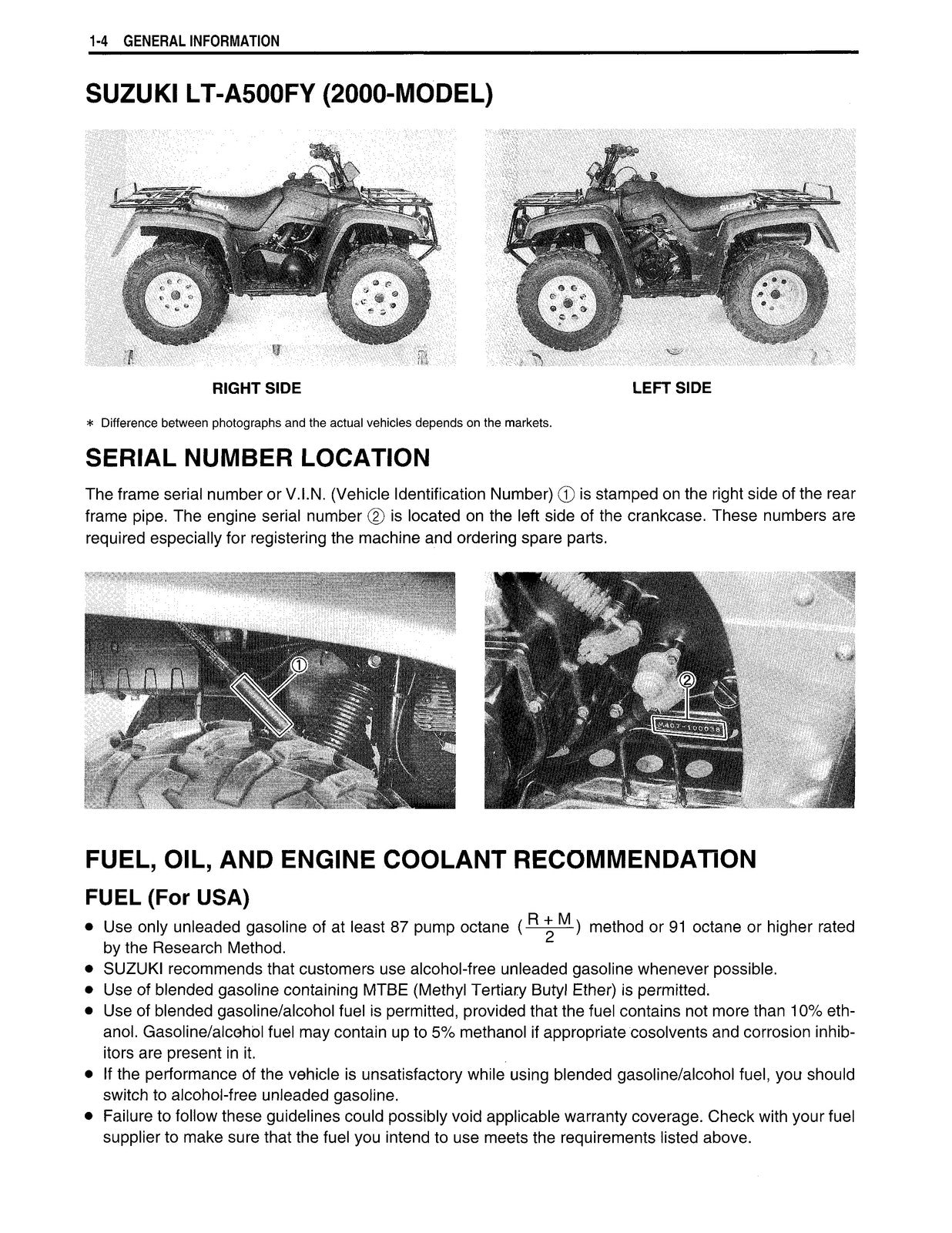 SUZUKI Vinson LT-A500F ATV Service Manual - STEEL WIRE BOUND - PROTECTIVE COVERS