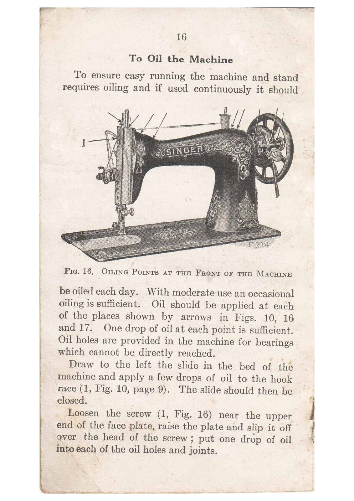 SINGER 115 Lock Stitch Rotary Hook Sewing Machine Manual 1915 - WIRE BOUND