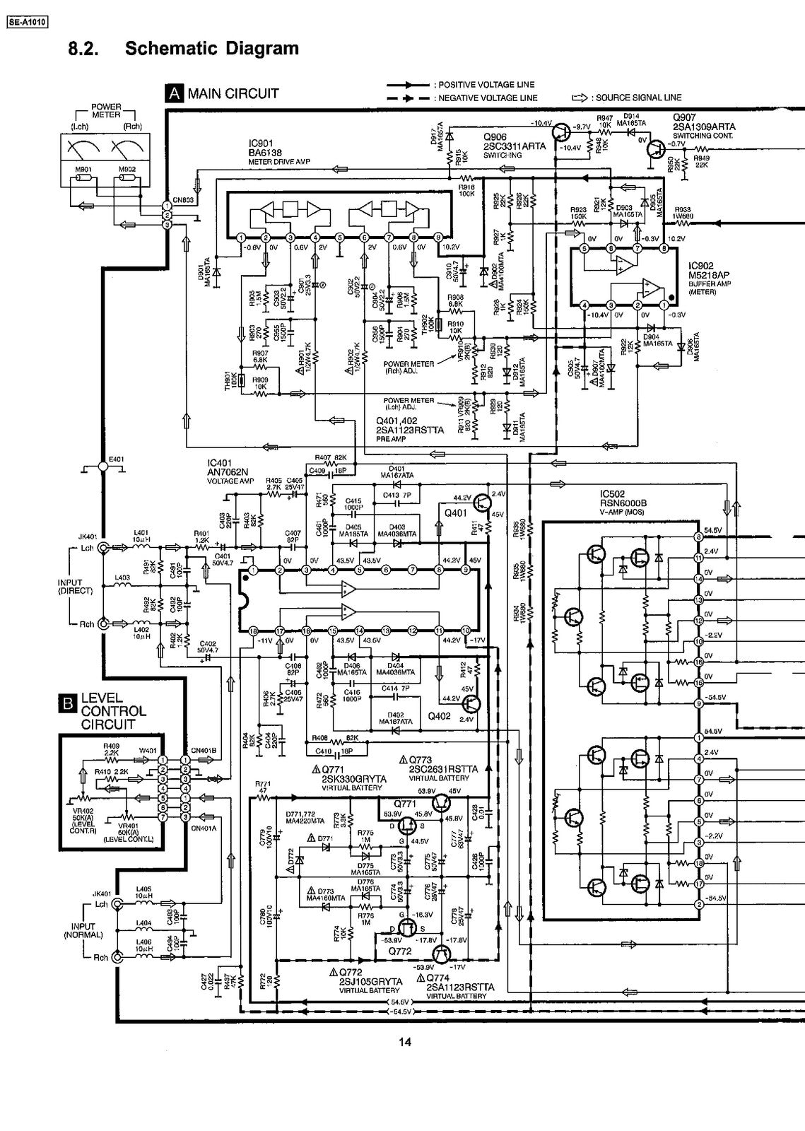 TECHNICS SE-A1010 Stereo Power Amplifier Service Manual 1999 - WIRE BOUND