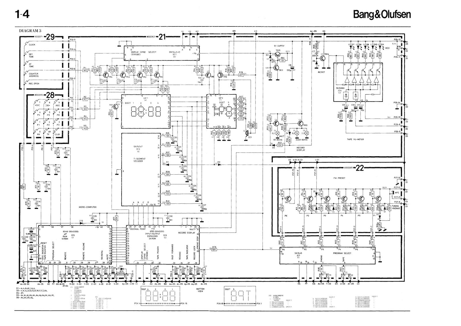 BANG  OLUFSEN Beocenter 7000 Type 1801 Service Manual, BOUND, COVERS, FOLDOUTS