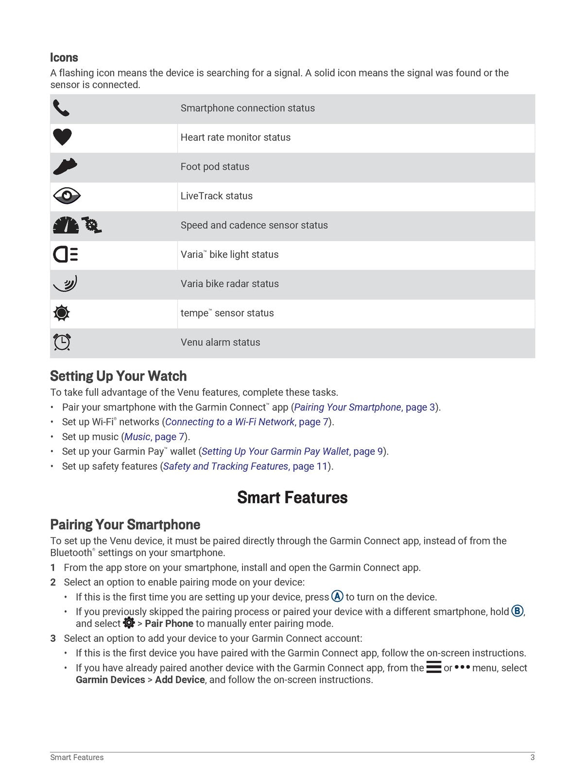 GARMIN Venu Owners Manual - STEEL WIRE BOUND - PROTECTIVE COVERS