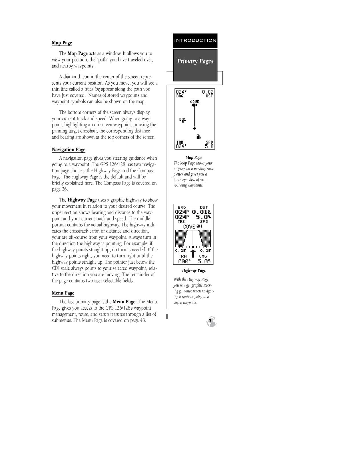 GARMIN GPS 126 128 Marine Navigator Owners Manual And Reference 1998 - BOUND
