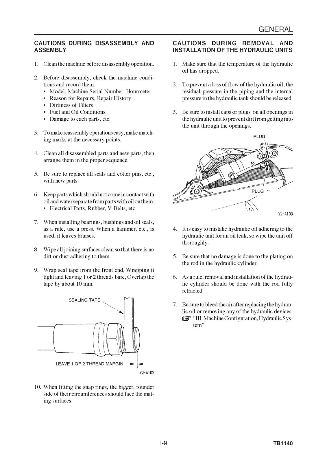 TAKEUCHI TB1140 Hydraulic Excavator Service Manual SN 51400007 Up, FOLDOUTS