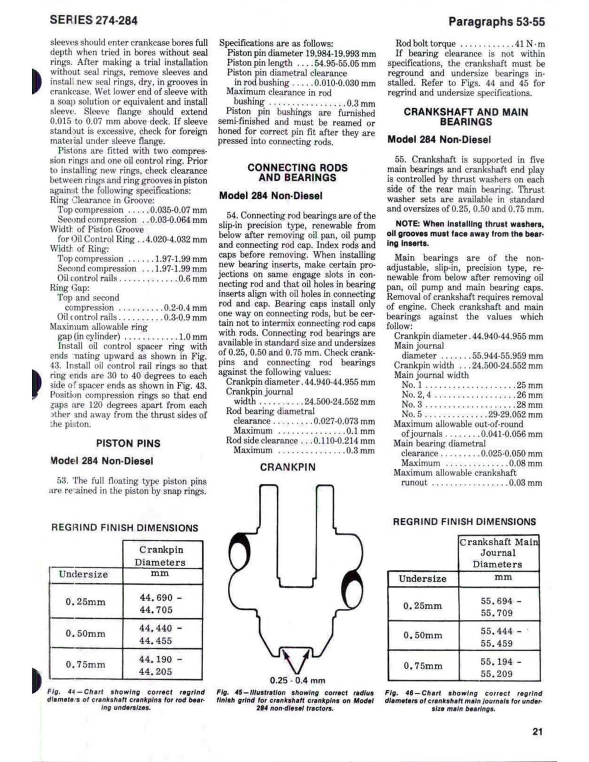 INTERNATIONAL 274 284 Tractor Service & Operators Manual BUNDLE - WIRE BOUND