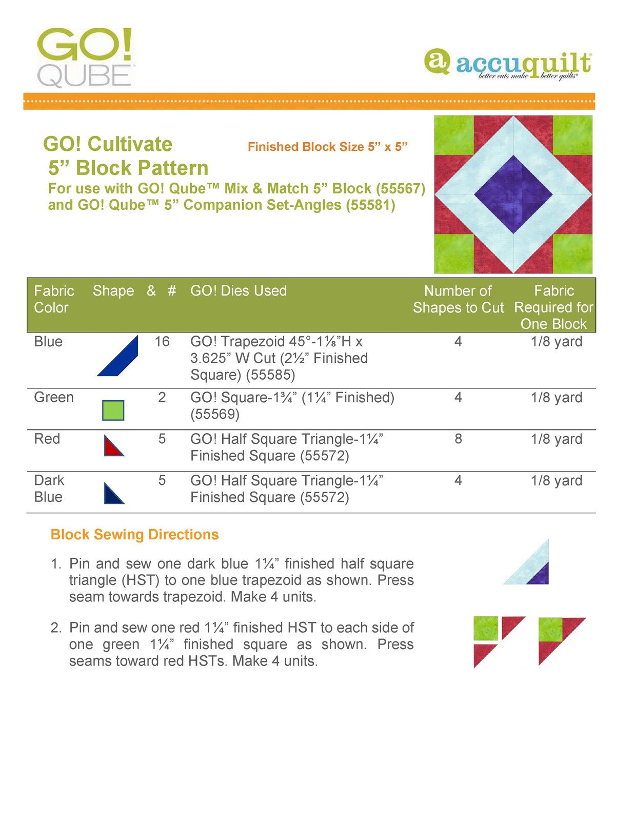 ACCUQUILT Go Qube 5" Angles - STEEL WIRE BOUND - PROTECTIVE COVERS