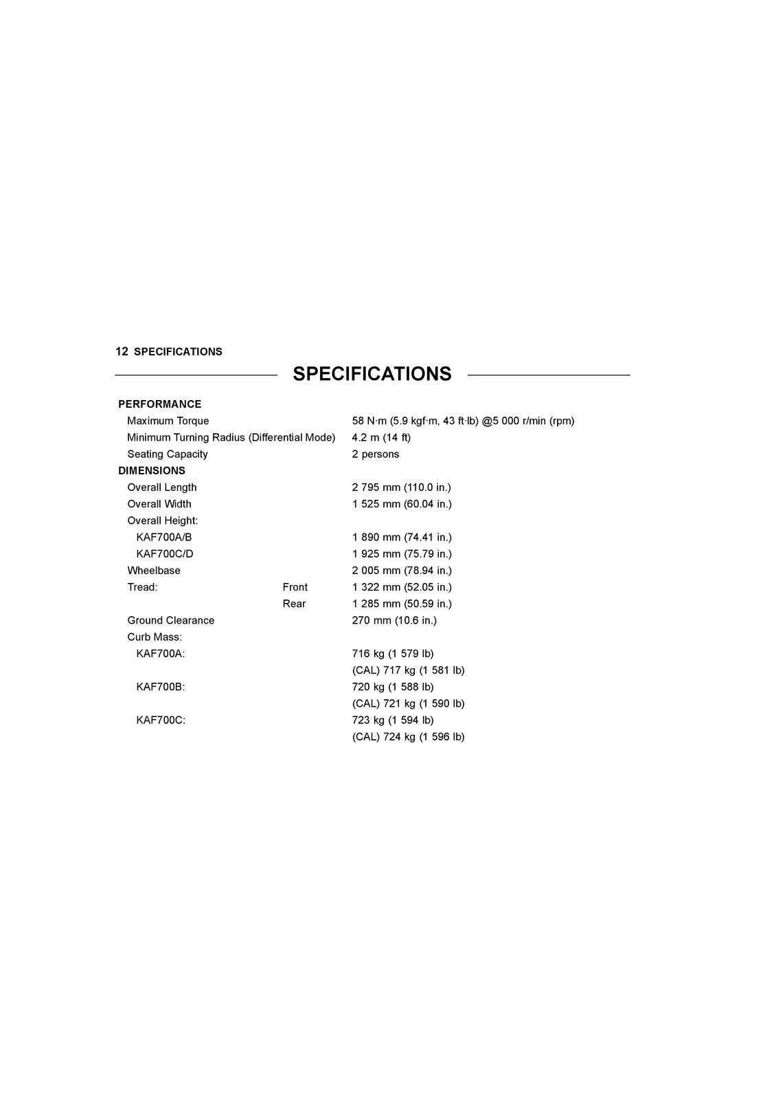 KAWASAKI Mule Pro-MX EPS LE Utility Vehicle Owners Manual 2019 - WIRE BOUND
