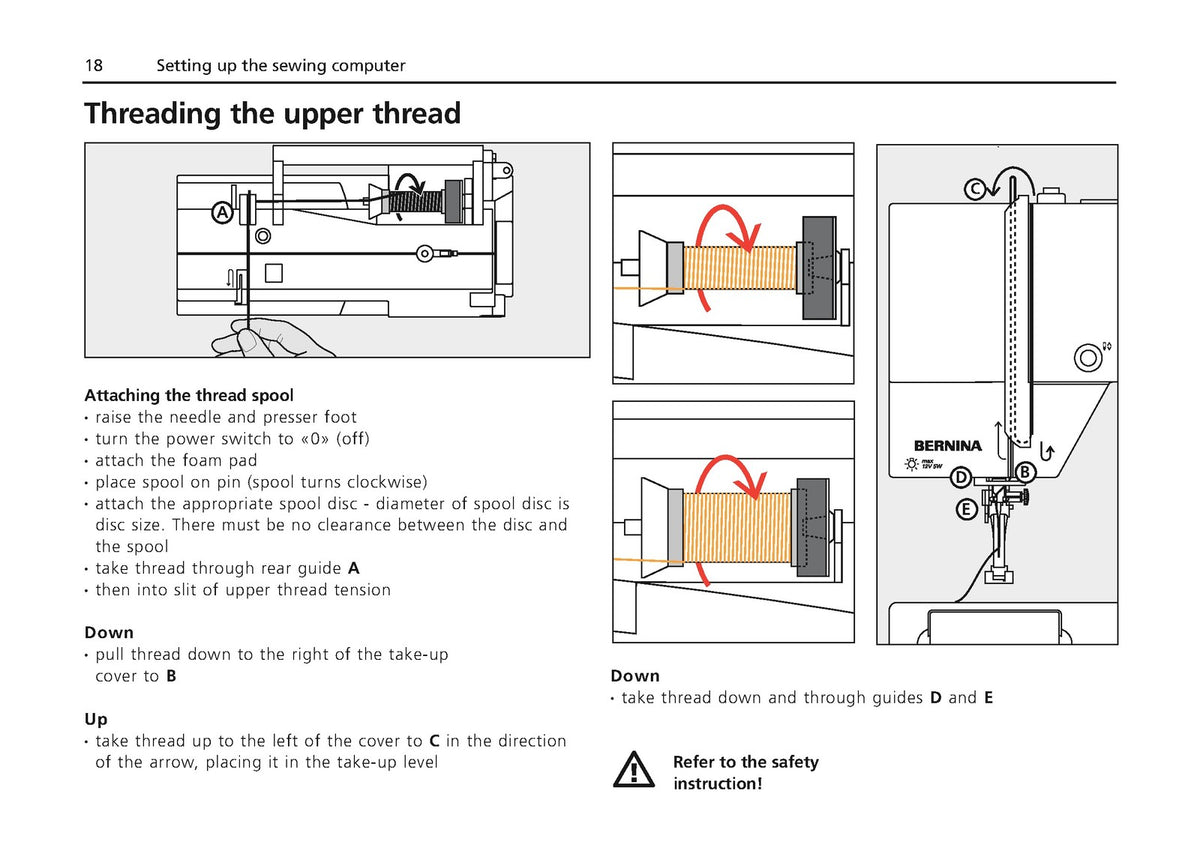 BERNINA Activa 220 230 240 Sewing Machine Instruction Manual - WIRE BOUND