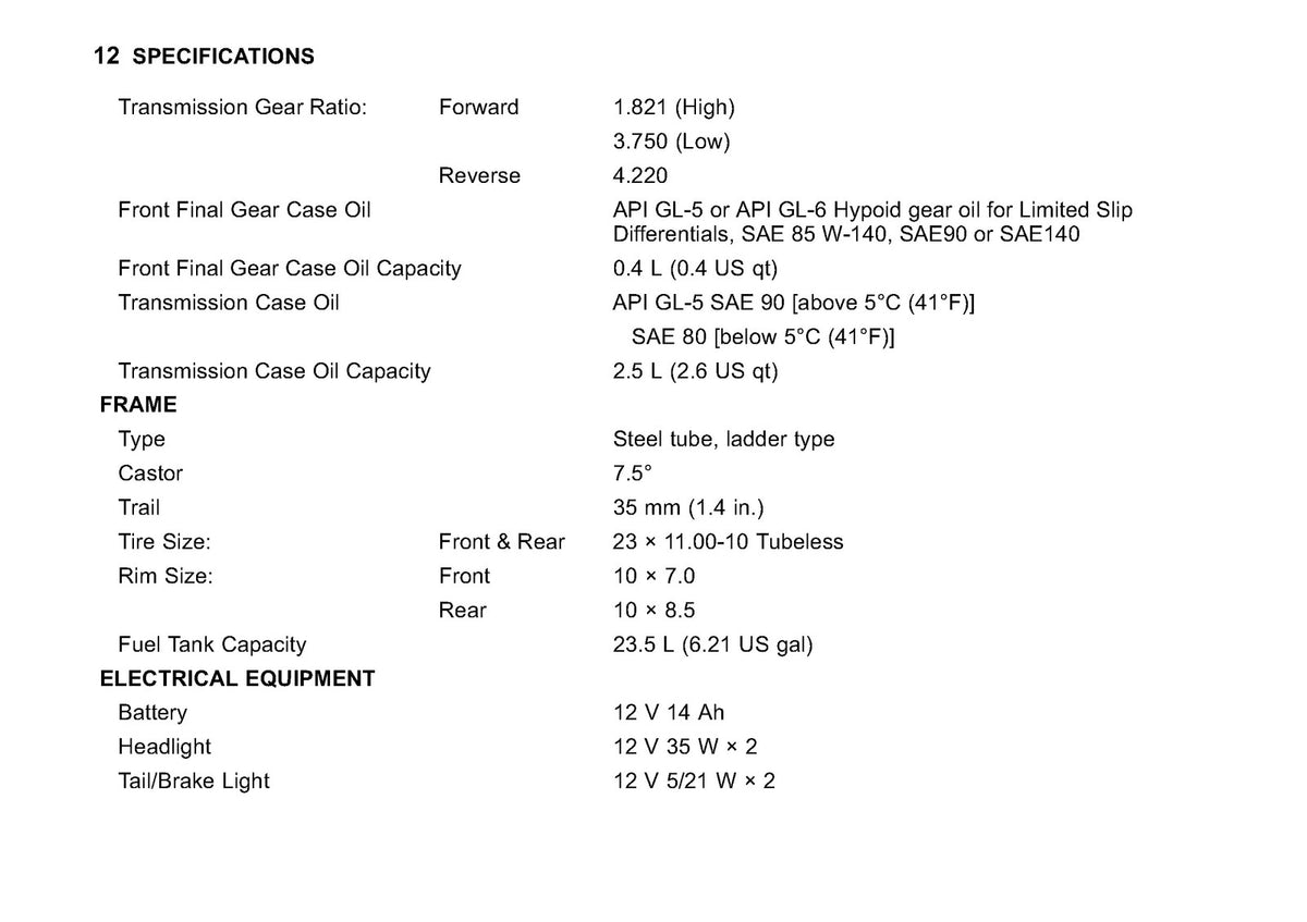 KAWASAKI Mule 4010 Trans 4x4 Utility Vehicle Owners Manual 2009 - WIRE BOUND