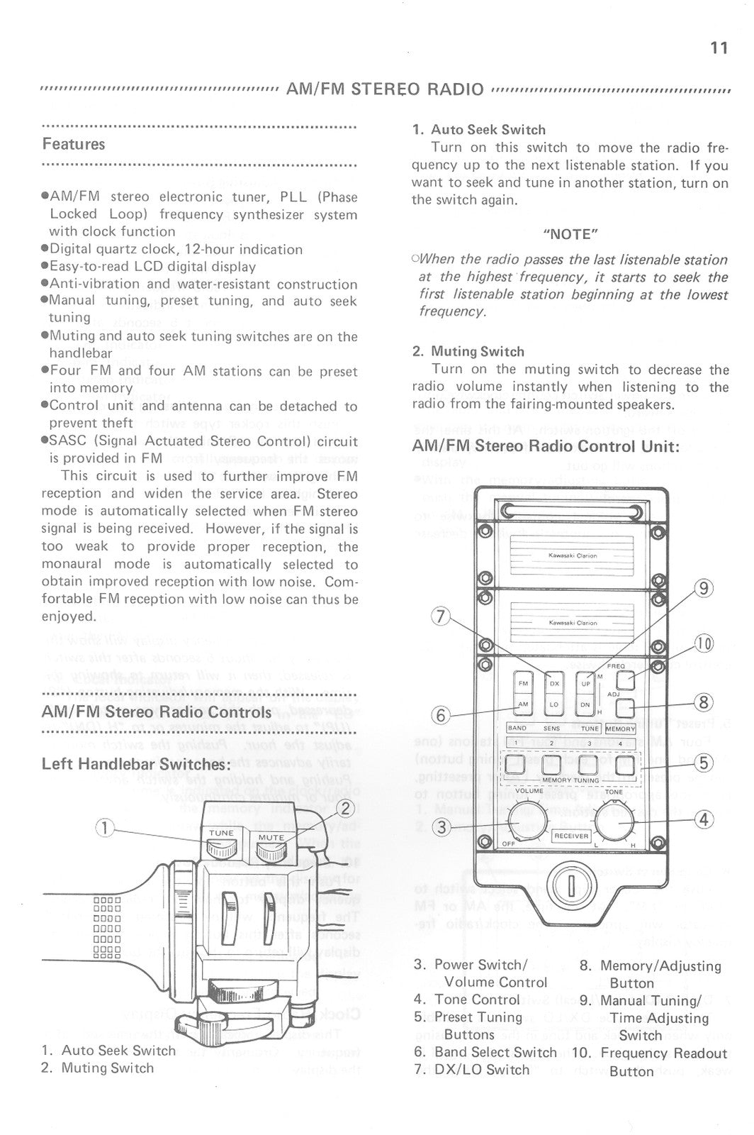 KAWASAKI Voyager Audio Systems Operators Manual 1984 - WIRE BOUND - TOUGH COVERS