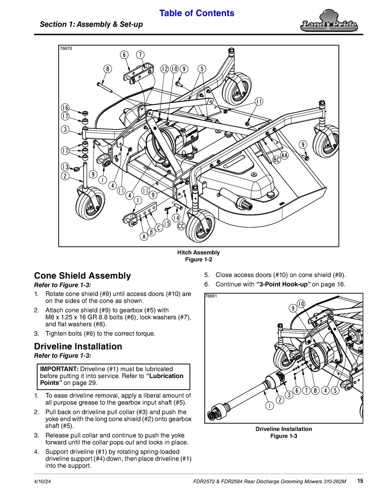 LAND PRIDE FDR2572 FDR2584 Grooming Mowers Operators Manual 2024 - WIRE BOUND