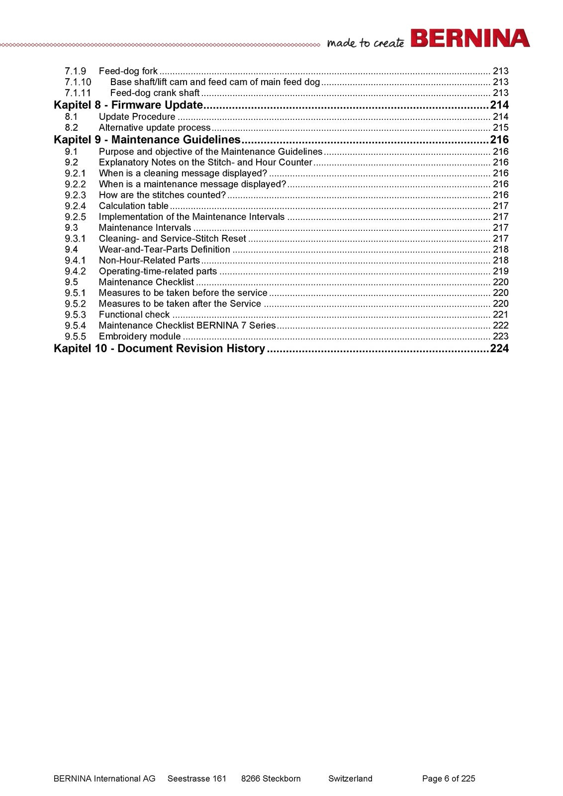 BERNINA 7 Series 790 Service Maintenance Manual - WIRE BOUND - TOUGH COVERS
