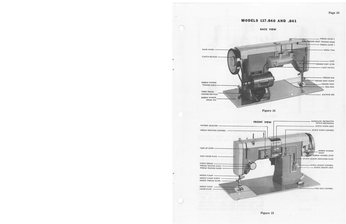 KENMORE 117740 117840 117841 Sewing Machine Service Manual 1957 - WIRE BOUND