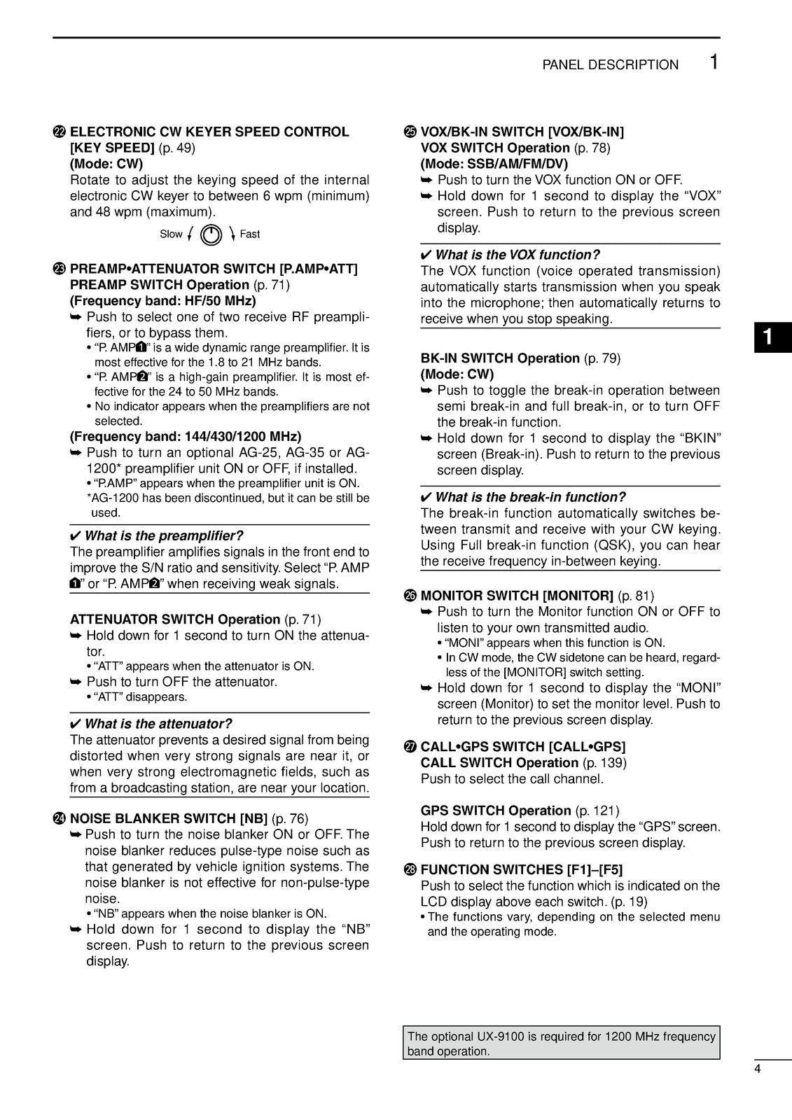 ICOM IC-9100 HF VHF UHF Transceiver Instruction Manual - WIRE BOUND - COVERS