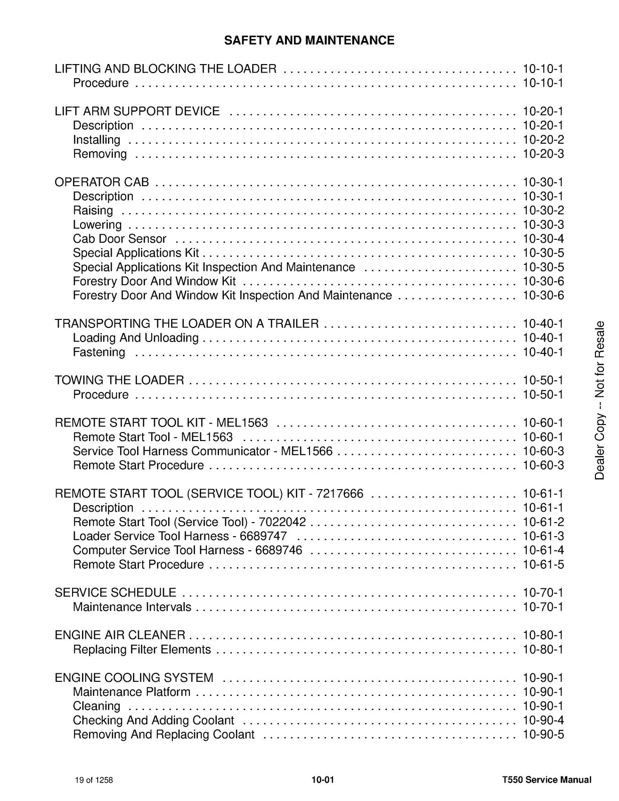 BOBCAT T550 Compact Track Loader 2019 Service Manual SN AJZV11001 Up, FOLDOUTS