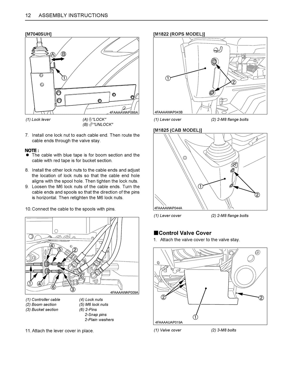 KUBOTA LA1153 Front Loader Operators & Assembly & Service Manual BUNDLE
