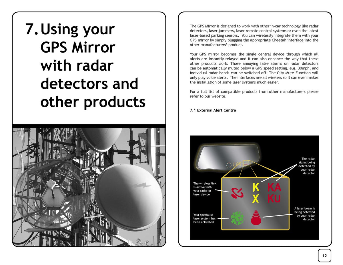 CHEETAH GPS Mirror Driver Safety System User Manual - WIRE BOUND - TOUGH COVERS