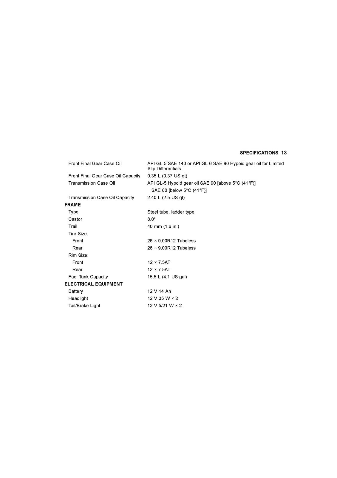 KAWASAKI Mule 610 4x4 XC Camo Utility Vehicle Owners Manual 2014 - WIRE BOUND