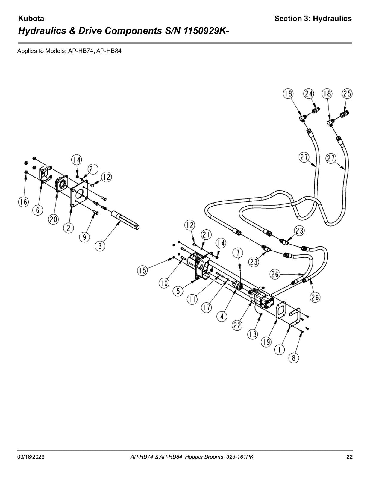 LAND PRIDE HB Series Hopper Broom Parts Manual 2026 - WIRE BOUND - TOUGH COVERS