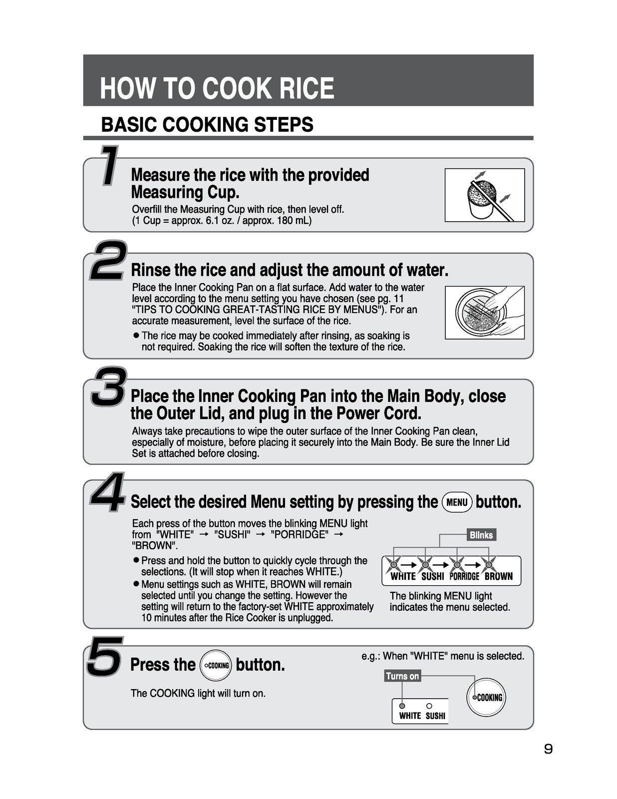 ZOJIRUSHI NS-WXC10 18 Micom Rice Cooker  Operating Instructions Manual - BOUND