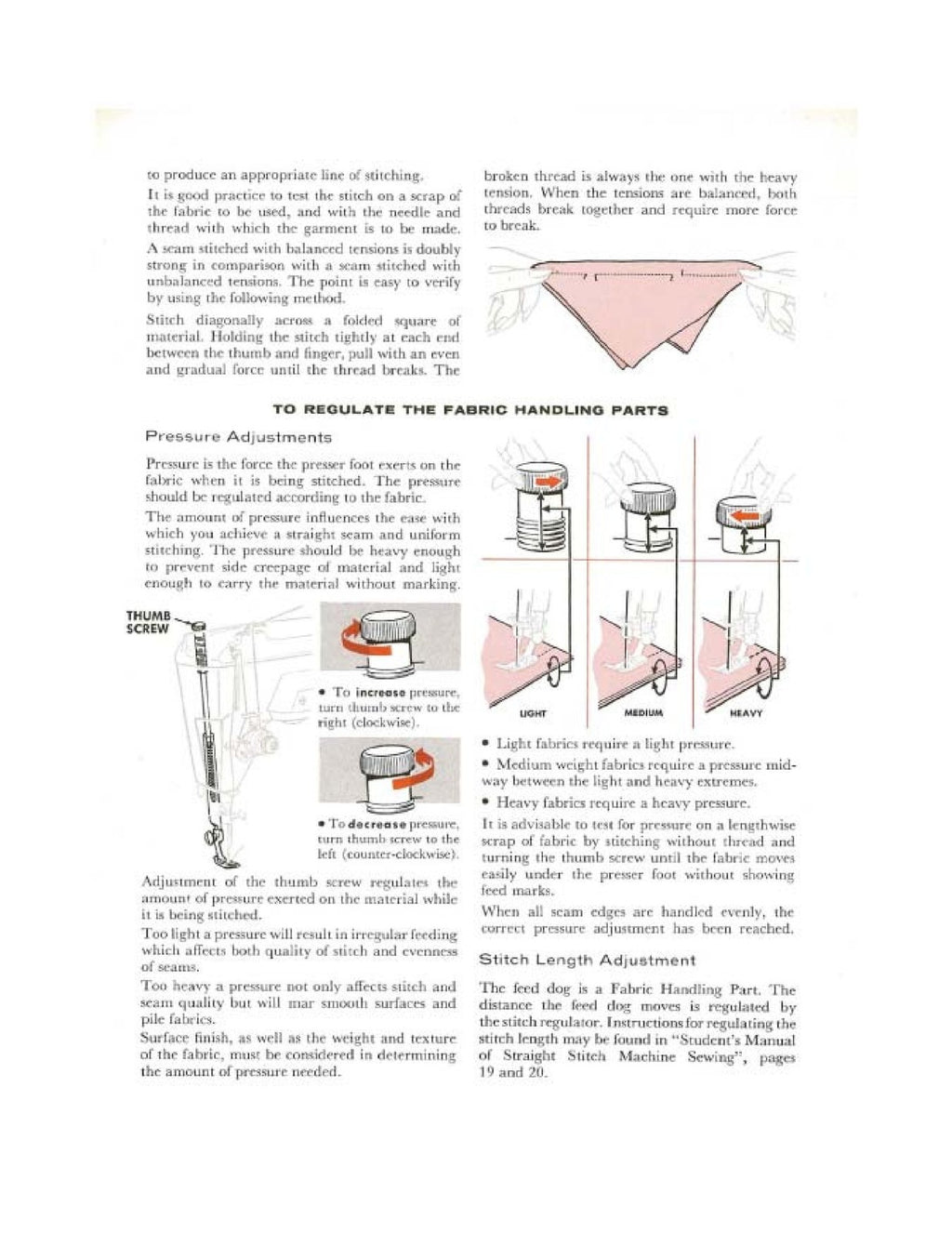 SINGER Students Manual Care  Regulate Your Sewing Machine - WIRE BOUND