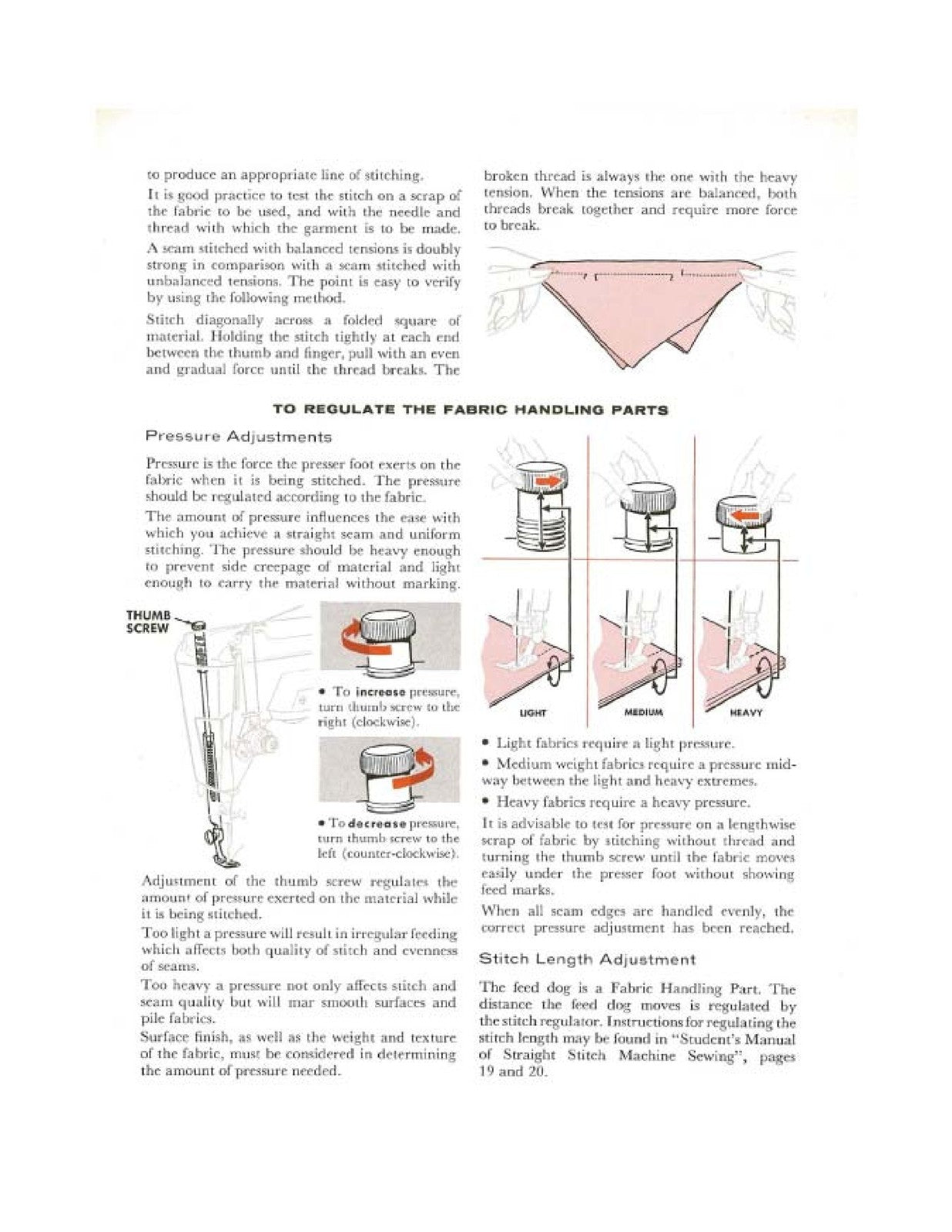 SINGER Students Manual Care  Regulate Your Sewing Machine - WIRE BOUND