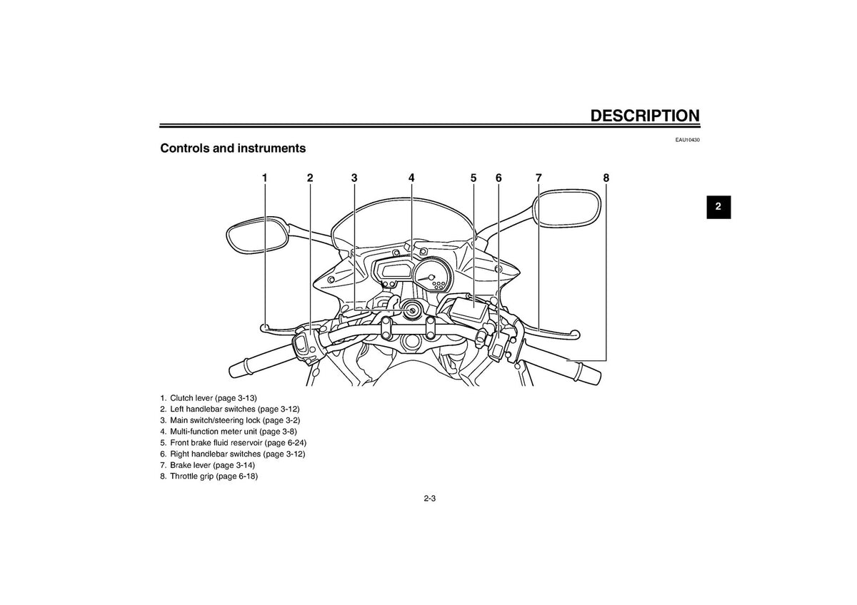 YAMAHA FZ8-S FZ8-SA Owners Manual 2011 - STEEL WIRE BOUND - PROTECTIVE COVERS