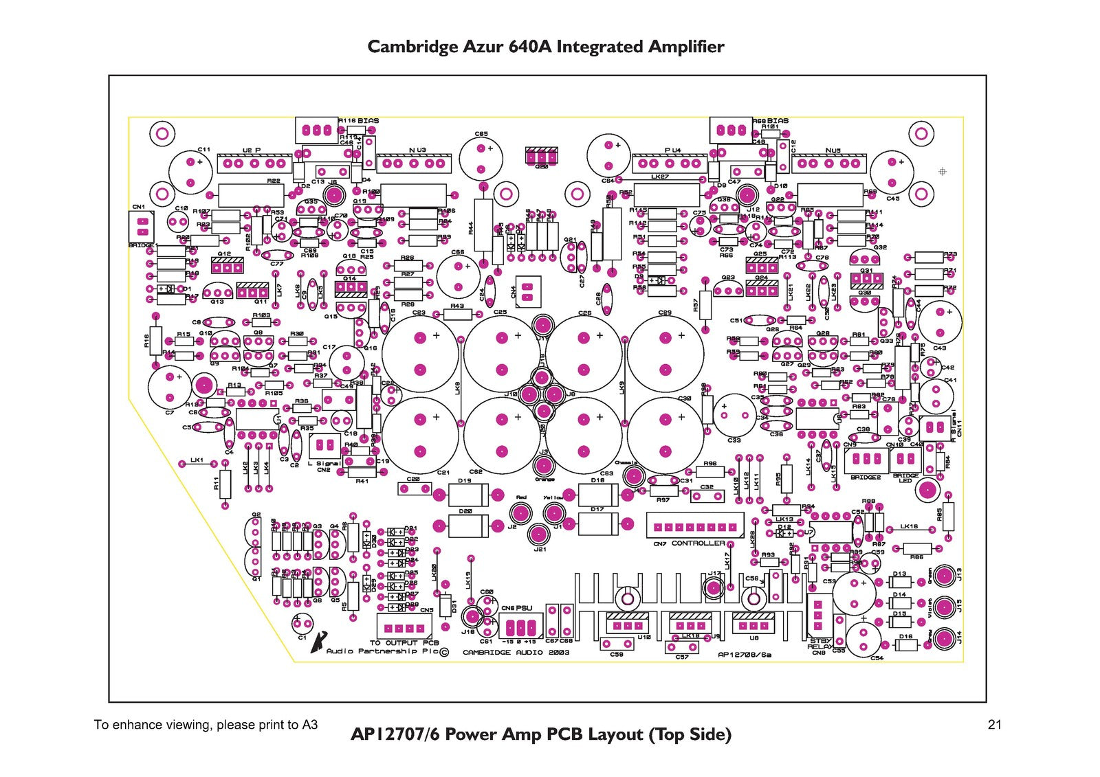 CAMBRIDGE AUDIO Azur 640A Integrated Amplifier Service Manual 2003 - WIRE BOUND